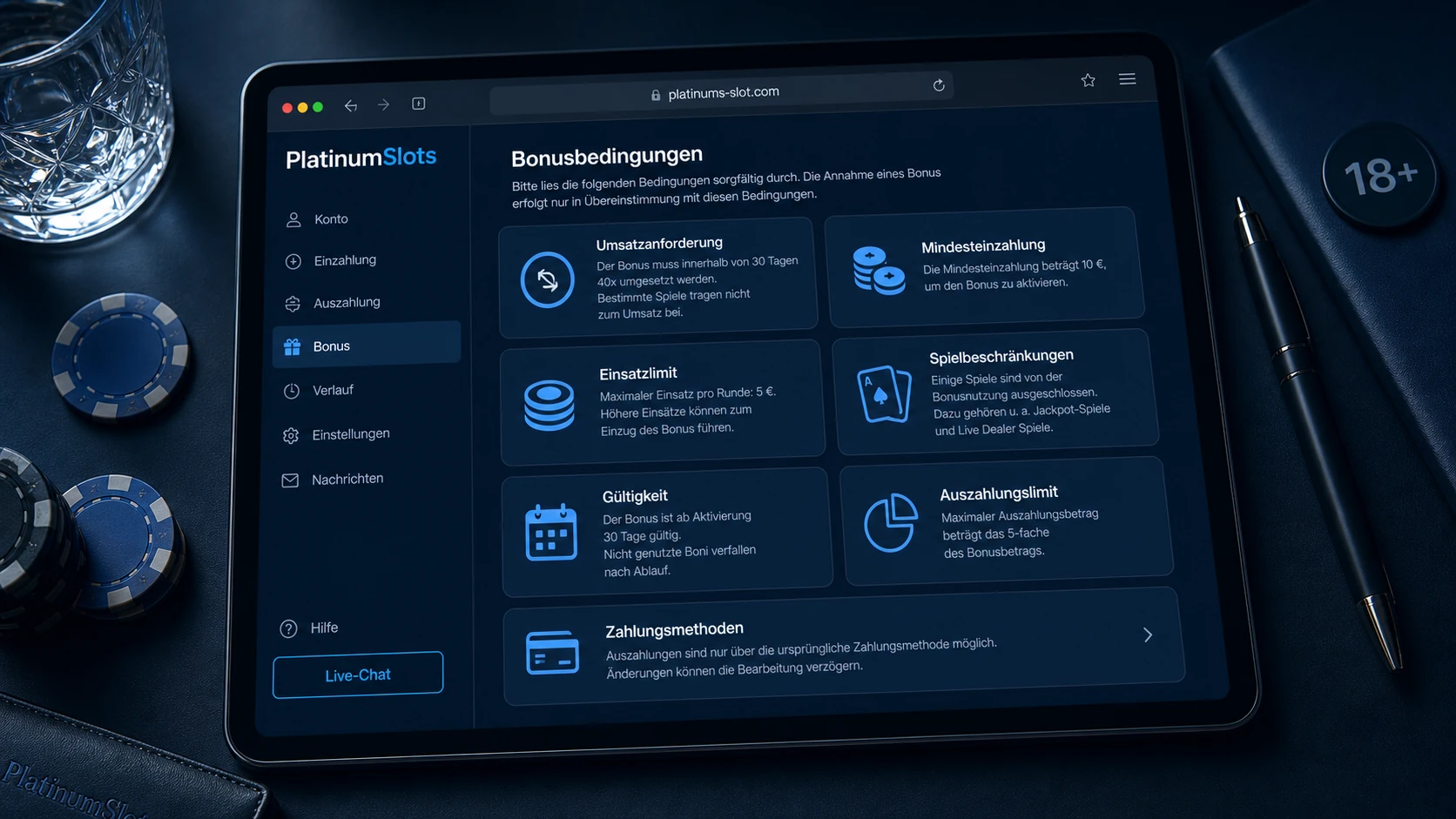 Bonusbedingungen im Detail