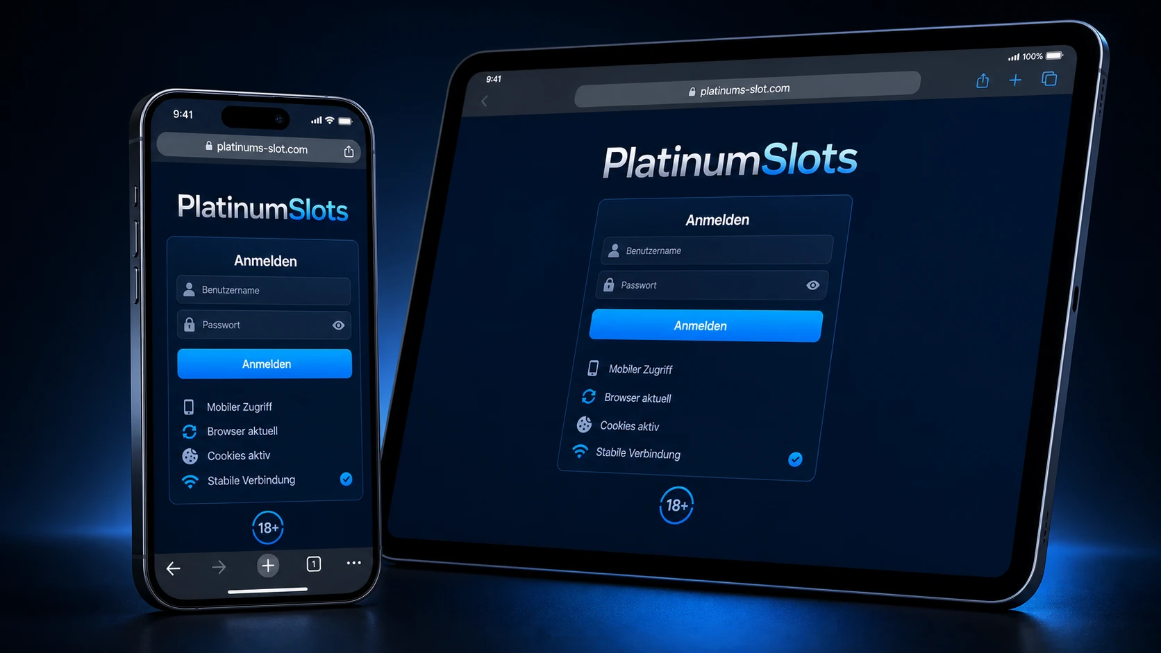 PlatinumSlots Login auf dem Smartphone