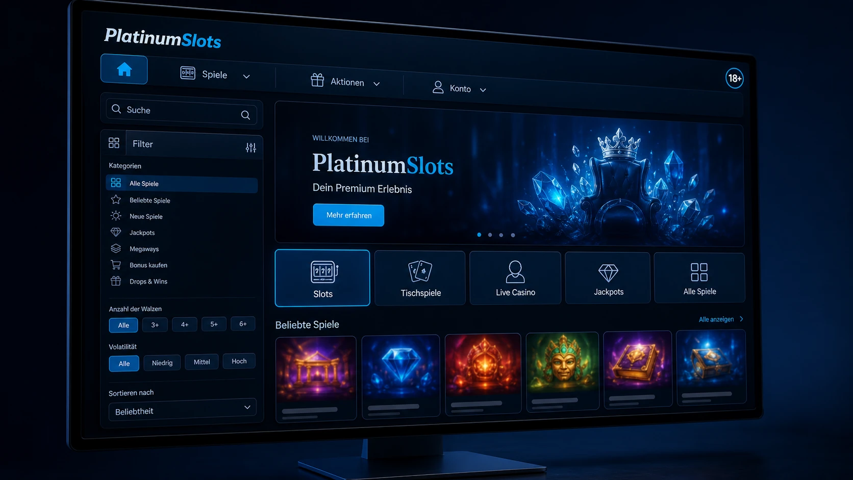 Funktionen von PlatinumSlots Casino