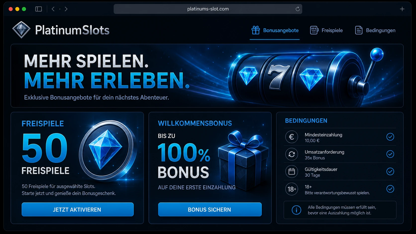 Bonusangebote und Bedingungen