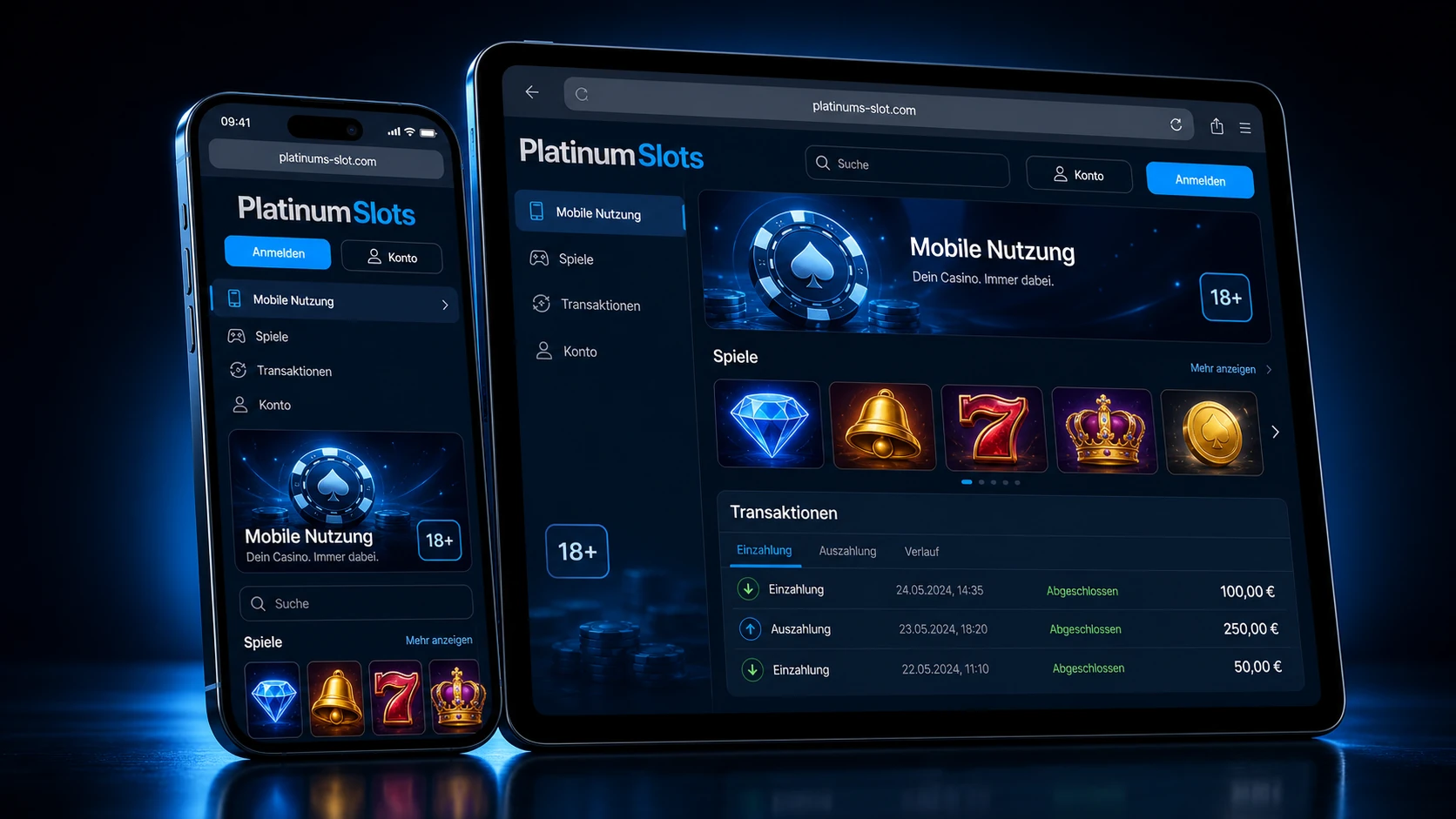 Mobile Nutzung von PlatinumSlots Online